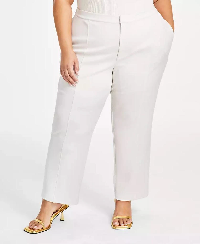 Nina Parker Trendy Plus Scuba Straight-Leg Pull-On Pants 5