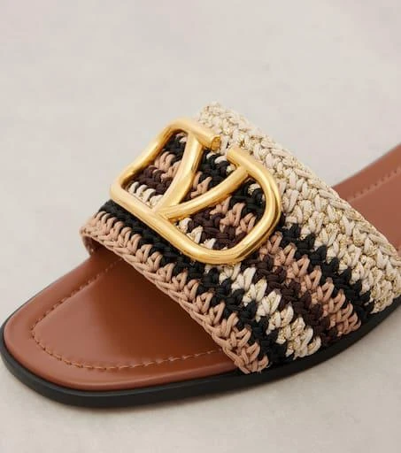 Valentino VLogo Signature crochet slides 5