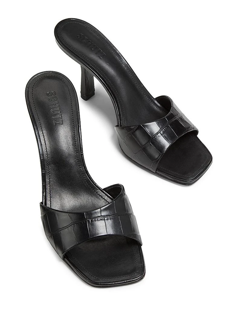 Schutz Posseni 90MM Embossed Leather Sandals 4