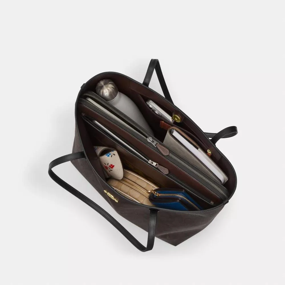 Coach City Tote Bag In Signature Canvas 5