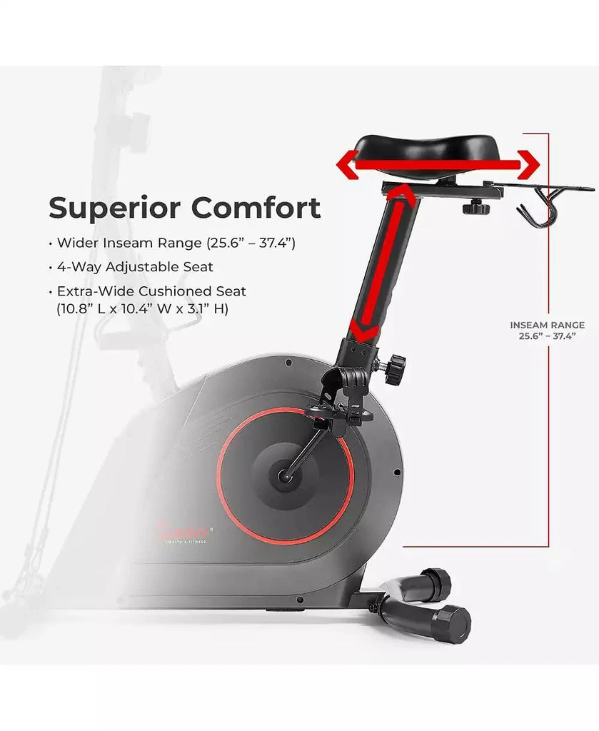 Sunny Health 
Fitness Smart 16-Level Magnetic Resistance Upright Bike, with Workout Bands 
Free SunnyFit App via Bluetooth 8