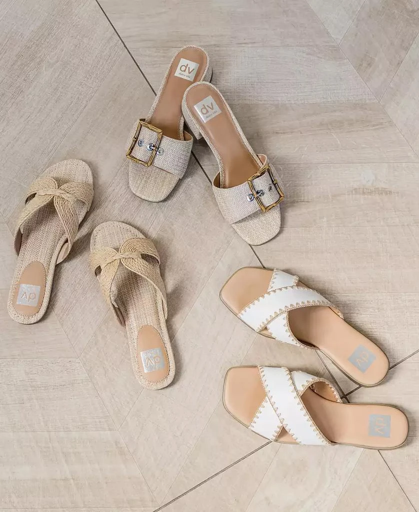DV Dolce Vita Geeya Raffia Criss Cross Strap Slide Sandals 6