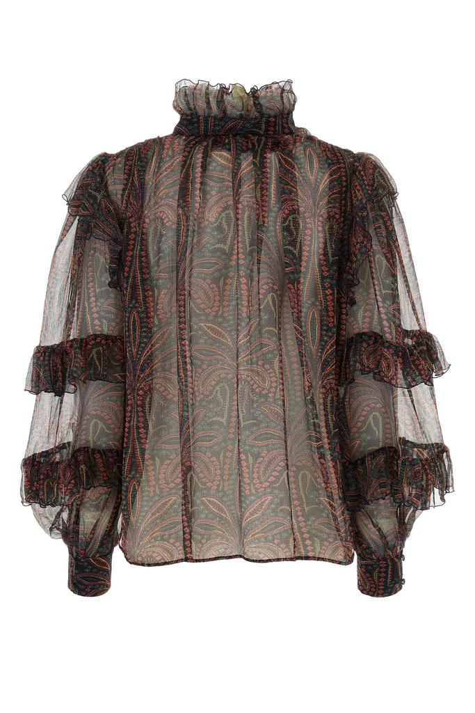 ETRO Printed crepe blouse