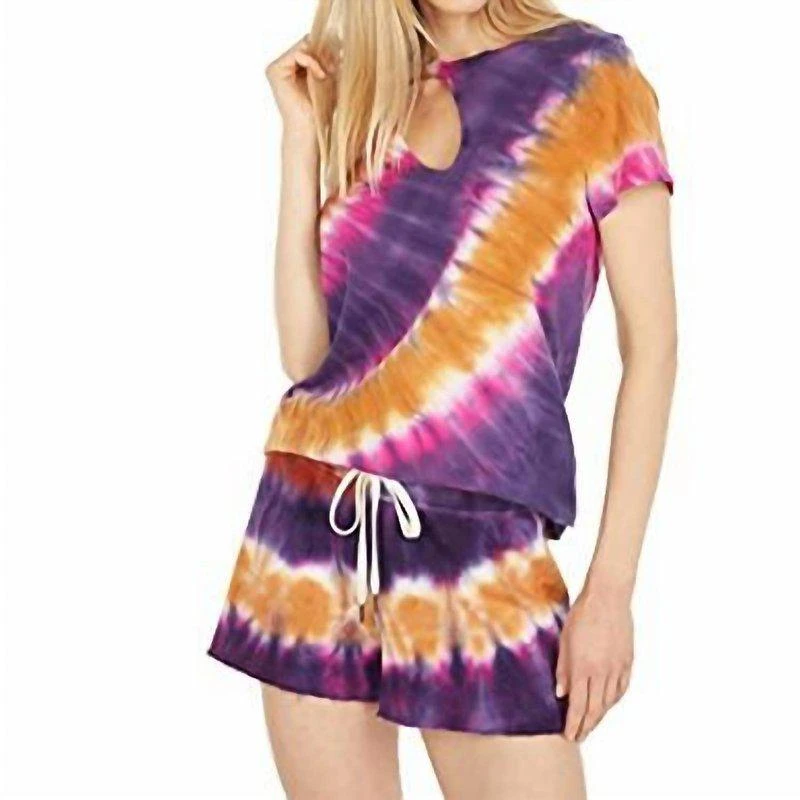 n:philanthropy Women'S Short Sleeve Cut Out Dash Tie-Dye Tee T-Shirt 2