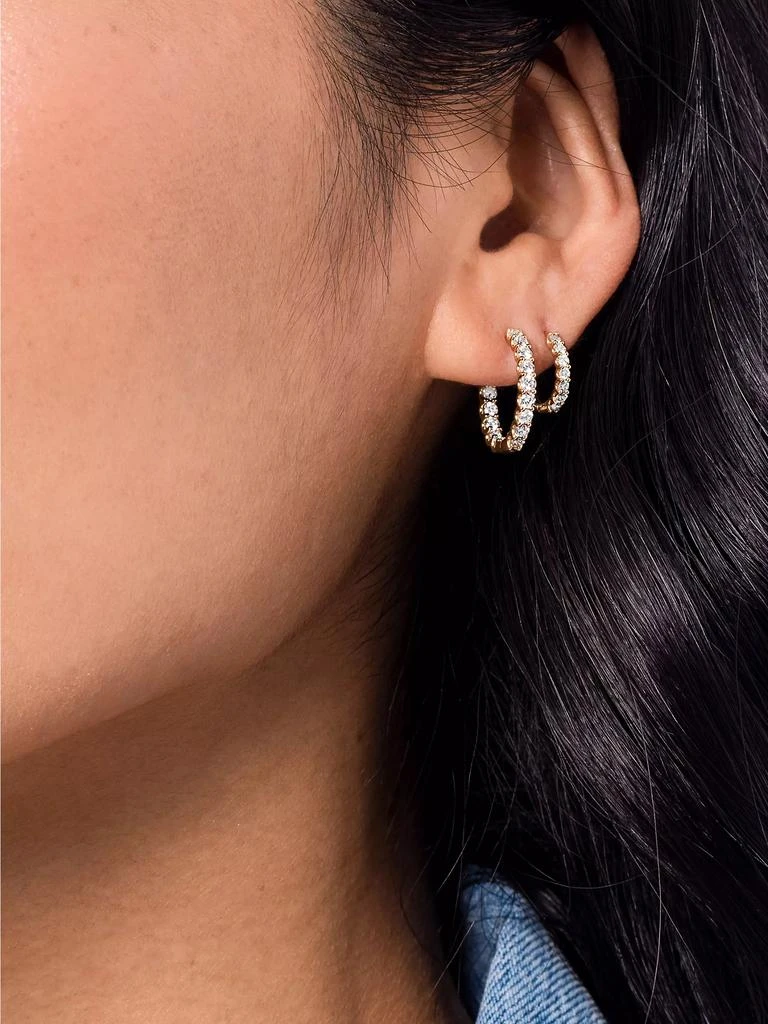 VRAI Huggie Hoops 14K Gold & 1.50 TCW Lab-Grown Diamond Full Eternity Hoop Earrings 2