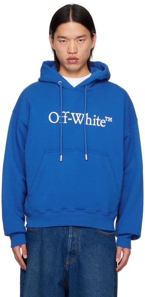 Off-White Blue Big Bookish Skate Hoodie - Hoodies - BeyondStyle