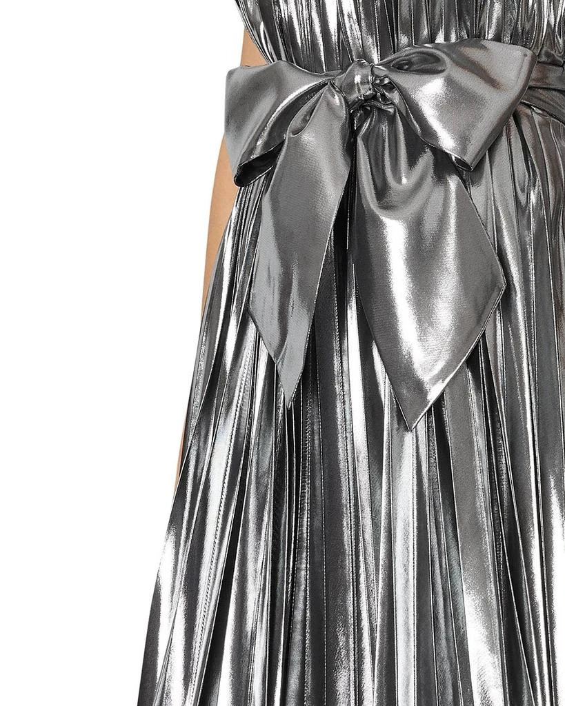 Milly Idena Pleated Lame Halter Dress 6