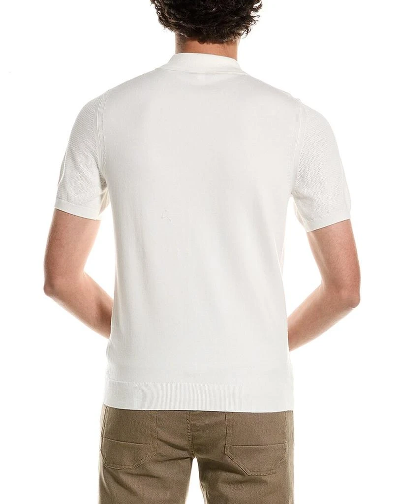 REISS Walton Slim Fit Textured Zip Through T-Shirt 2