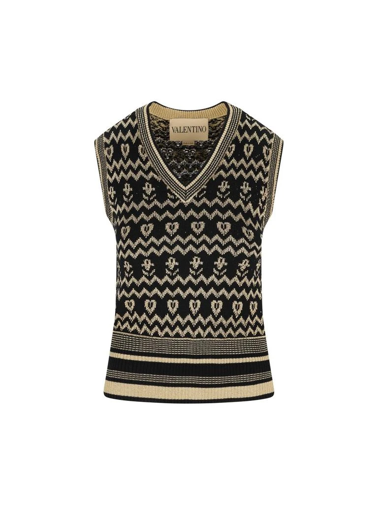 Valentino Valentino All-Over Patterned V-Neck Vest from Cettire