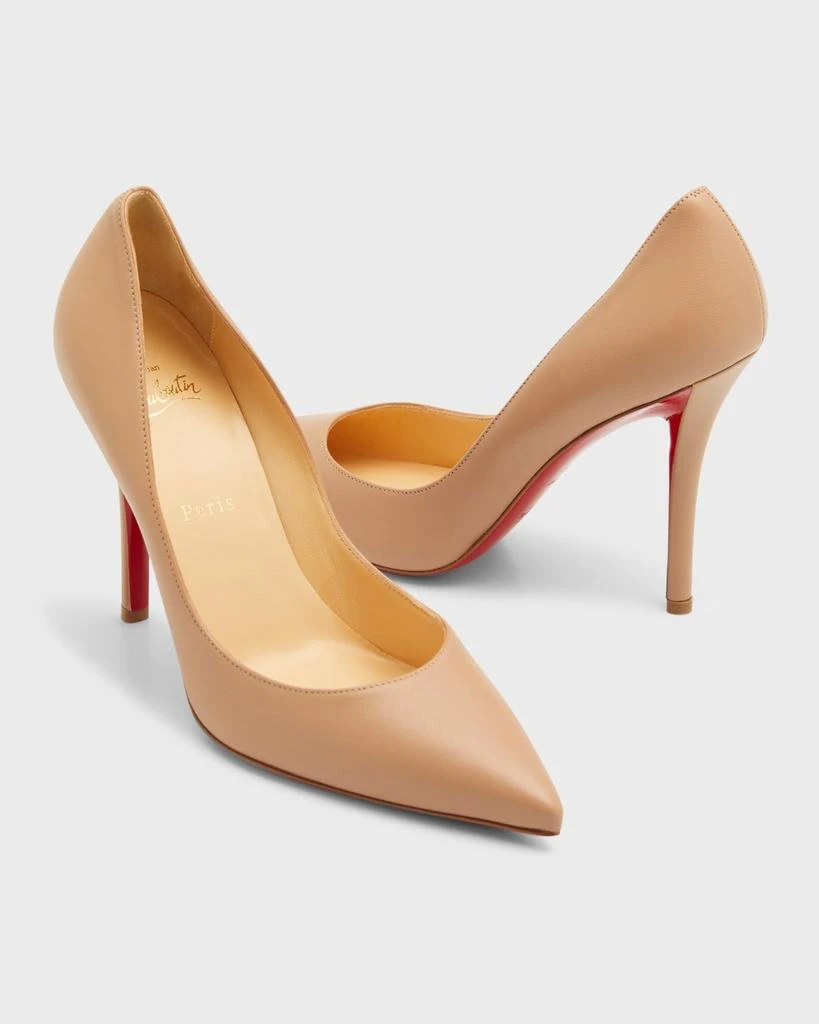 Christian Louboutin Apostrophy Leather Pointed Red-Sole Pumps 8