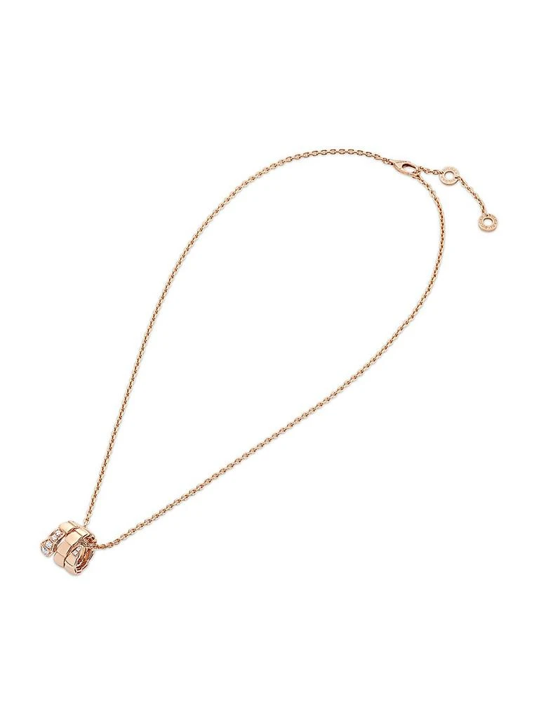 BVLGARI Serpenti Viper 18K Rose Gold &amp; Pavé Diamond Pendant Necklace 3