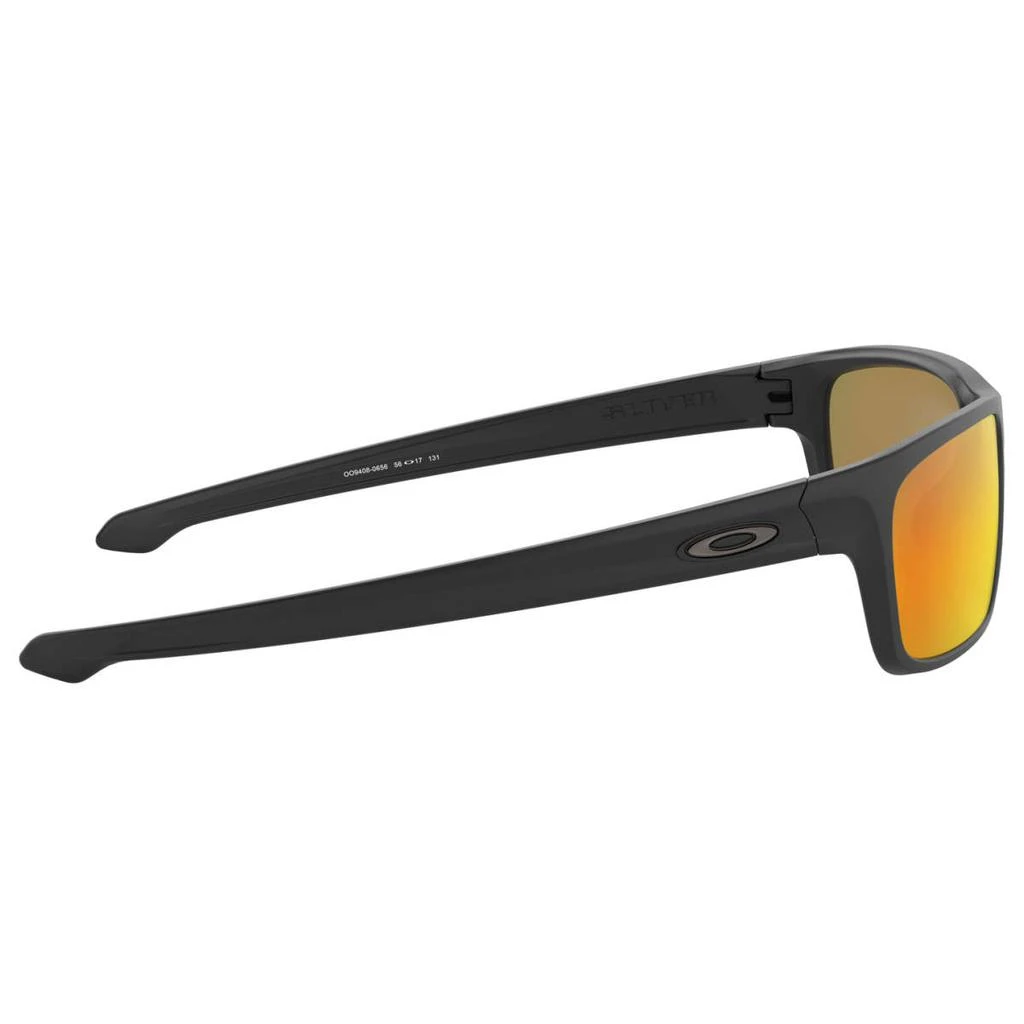 Oakley Oakley Silver Stealth Men's Black Rectangular Polarized Sunglasses 4