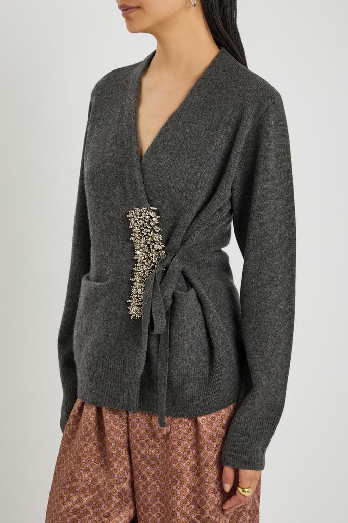Dries Van Noten Tiah embellished cashmere wrap cardigan - Women's