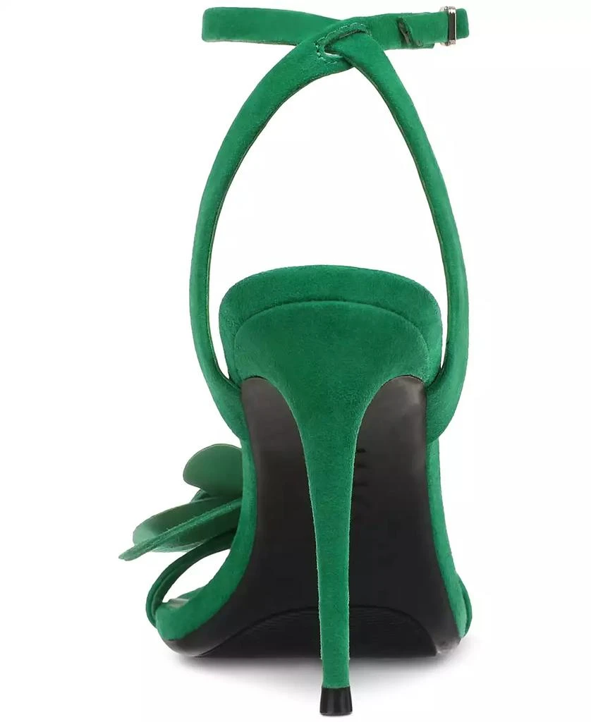 womens green dress sandals Women's Green Leather Block Heel Sandals