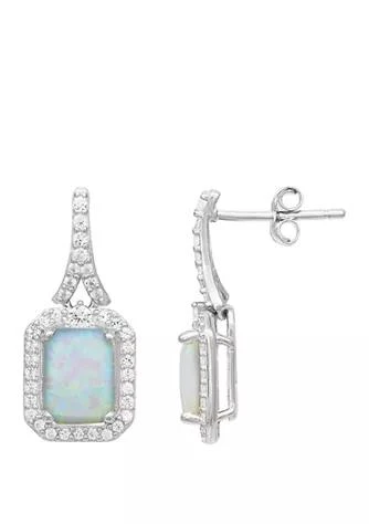 Belk 
Co. Created Opal and Created White Sapphire Earrings