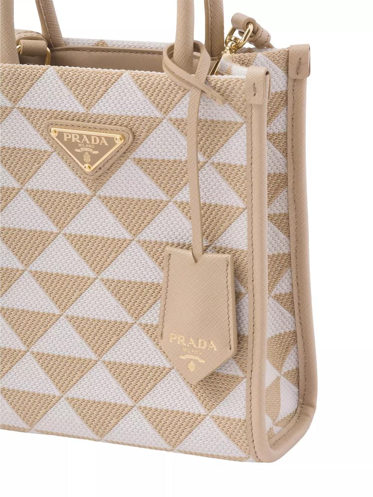 Prada Symbole Embroidered Fabric Mini Bag - Tote Bags - Free