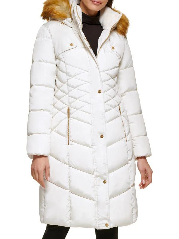 GUESS Faux Fur Trim Puffer Coat 1