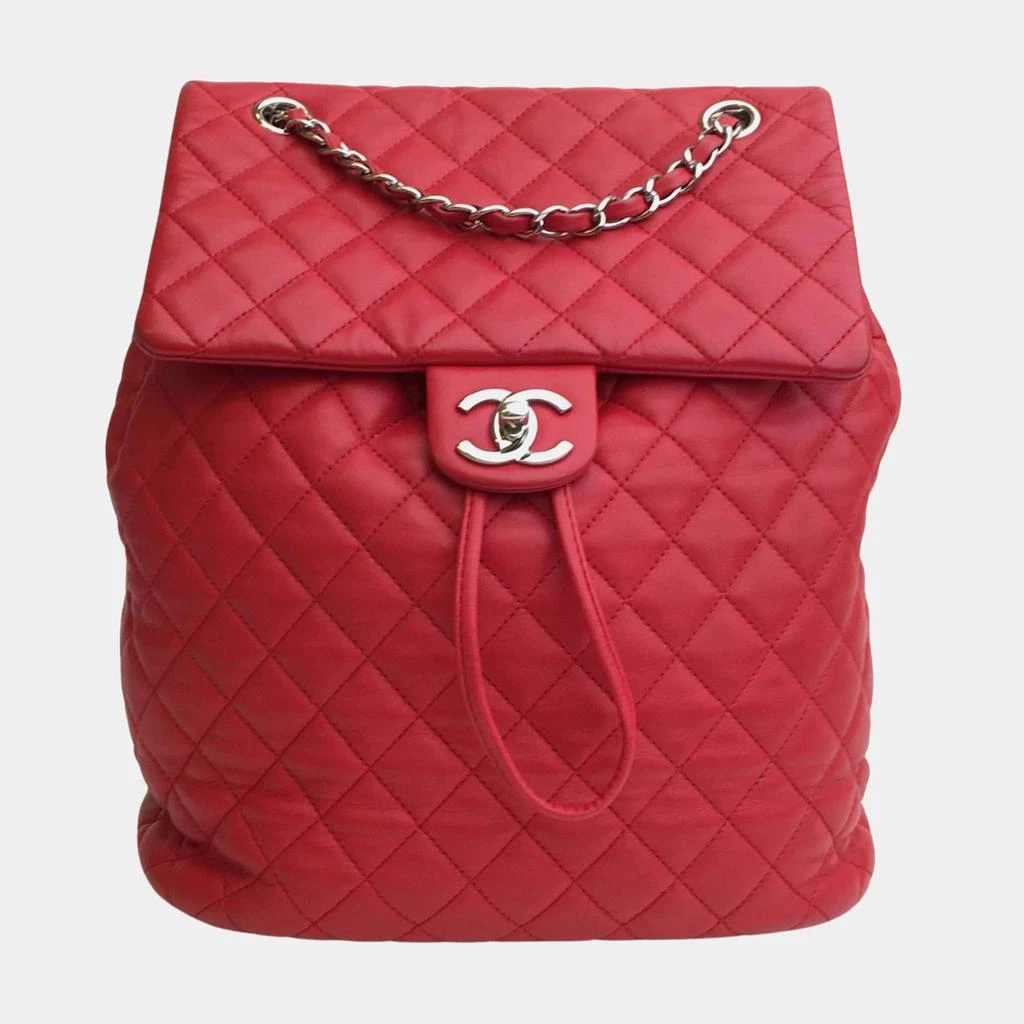 Chanel Chanel Red Leather Small Urban Spirit Backpacks 1