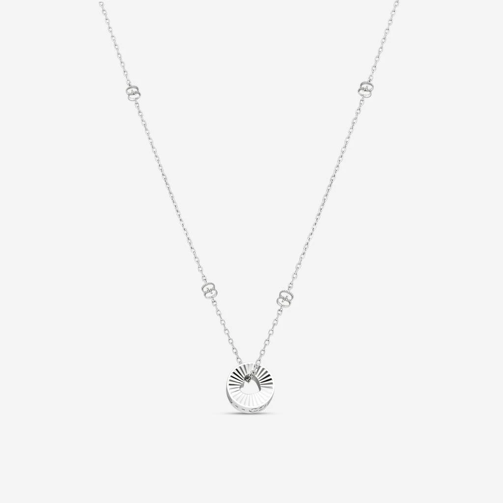 Gucci Gucci Icon 18K White Gold Round Heart Cut-Out Pendant Necklace YBB72937300200U-copy