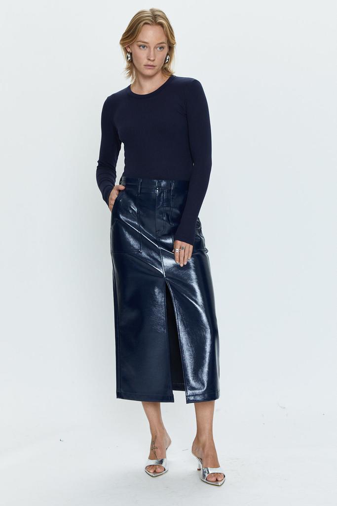 Pistola Denim Alice Utility Midi Skirt - Navy Vinyl