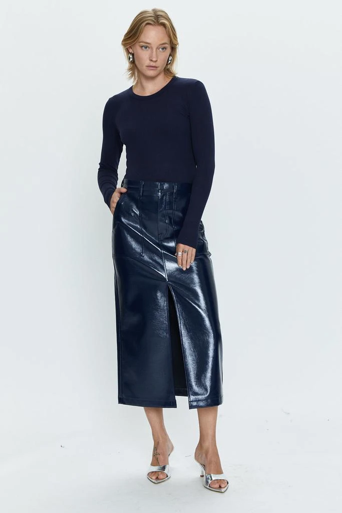 Pistola Denim Alice Utility Midi Skirt - Navy Vinyl 1