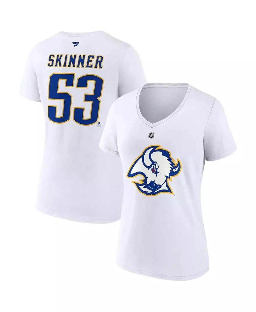 Fanatics Women's Jeff Skinner White Buffalo Sabres Special Edition 2.0 Name and Number V-Neck T-shirt 4