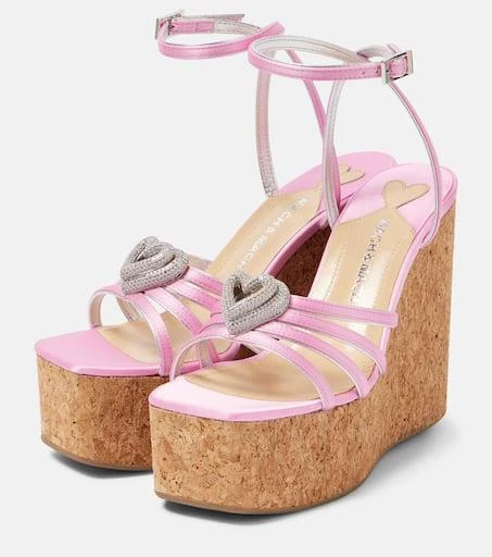 Mach & Mach Double Heart satin sandals 4