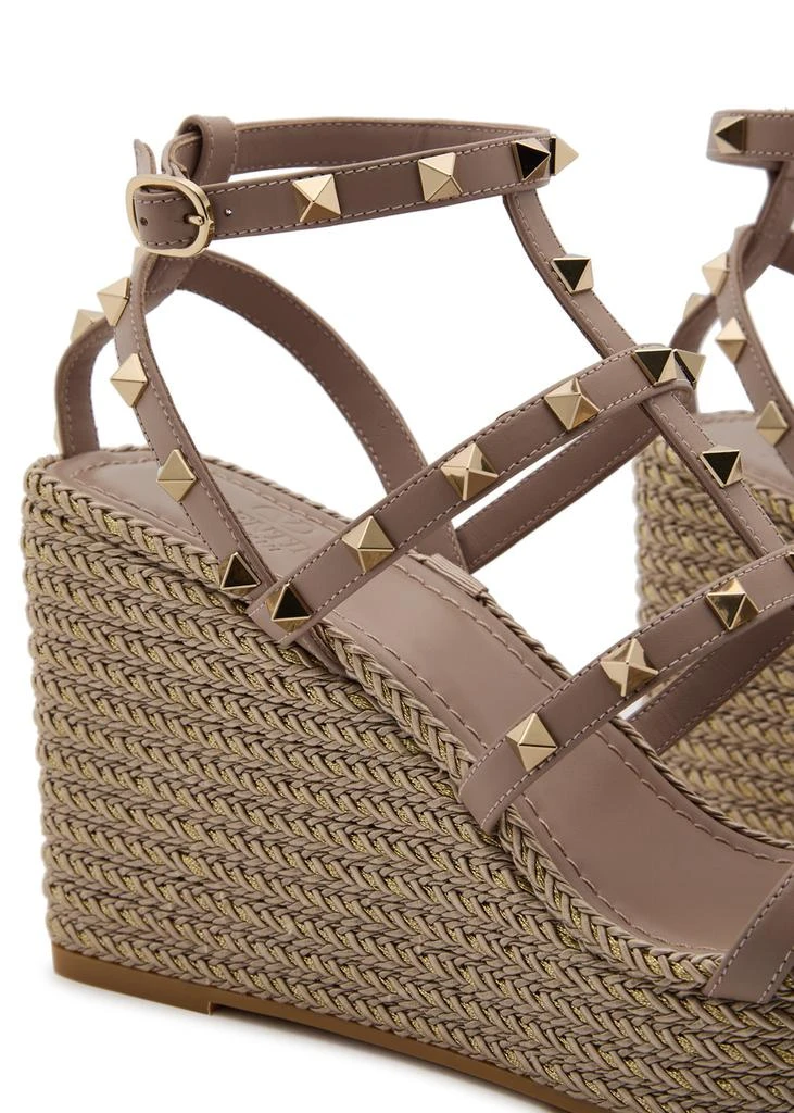 Valentino Rockstud 100 leather wedge espadrilles 4