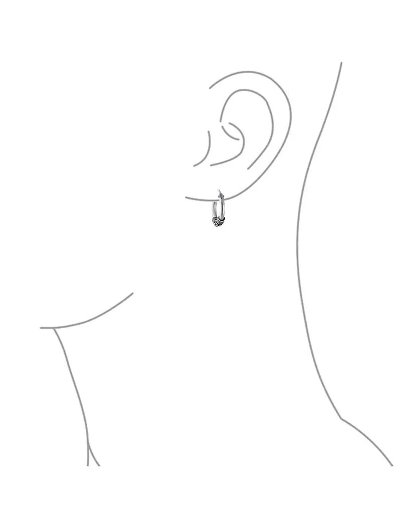 Bling Jewelry Bali Tribal Continuous Endless Tiny Hoop Earrings Oxidized .925 Sterling Silver .75 Inch Diameter 2