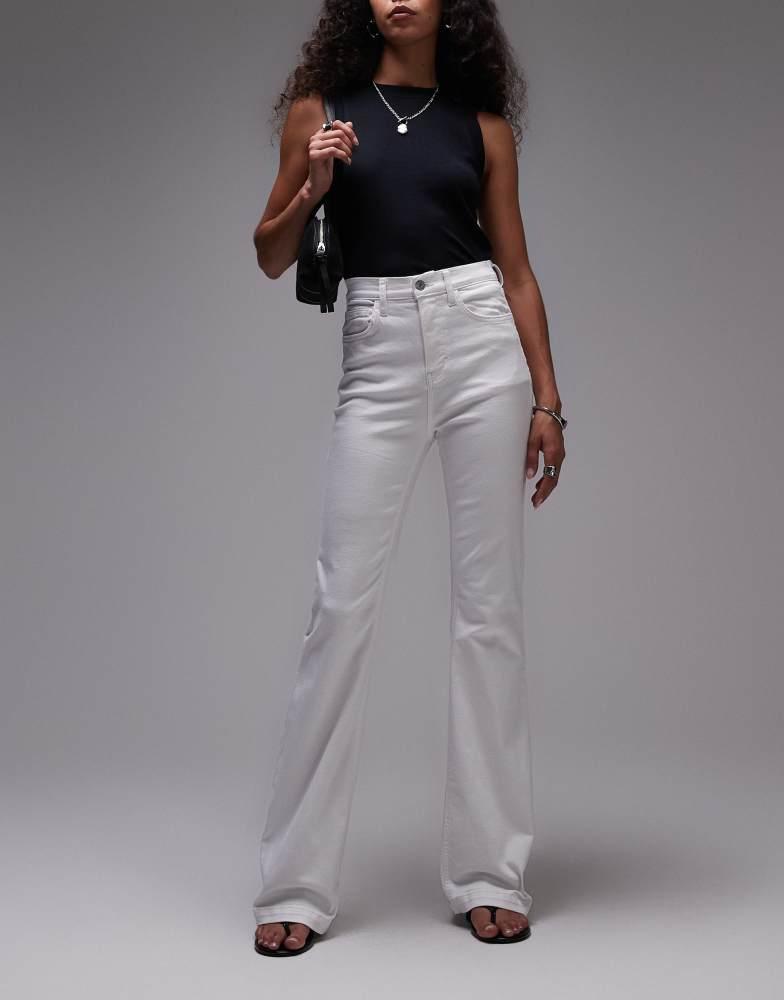 Topshop Topshop high rise Jamie Flare jeans in white