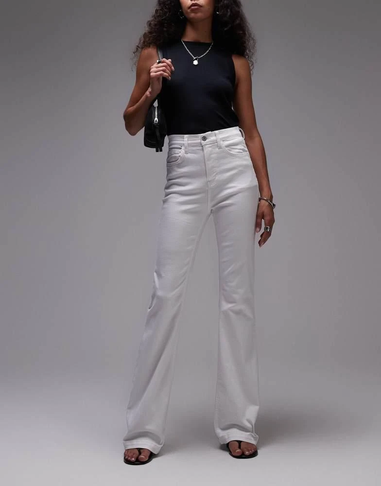 Topshop Topshop high rise Jamie Flare jeans in white 1