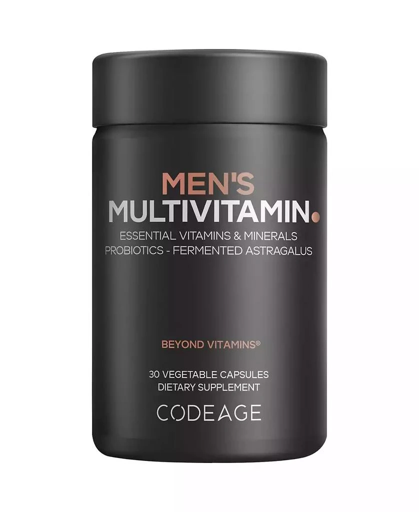 Codeage Men
s Multivitamin - Daily Vitamins For Men with Vitamin A, C, D3, E, B12, Magnesium, Zinc, Chromium, Probiotics, Astragalus, 30 Capsules