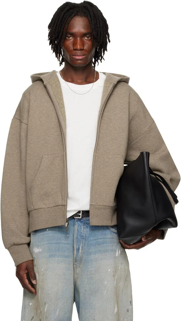 Essentials Gray Classic Full Zip-Up Hoodie 1