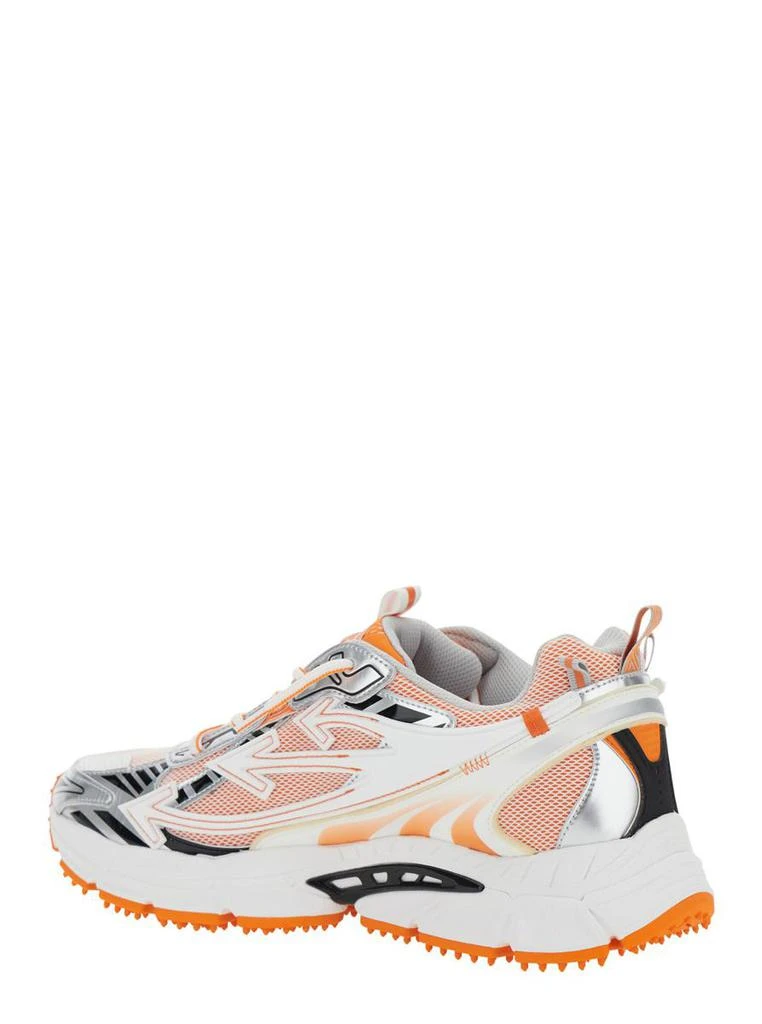 Off-White 'Ow Be Right Back' Orange Low Top Sneakers With Zip-Tie Detail In Mesh And Leather Man 3