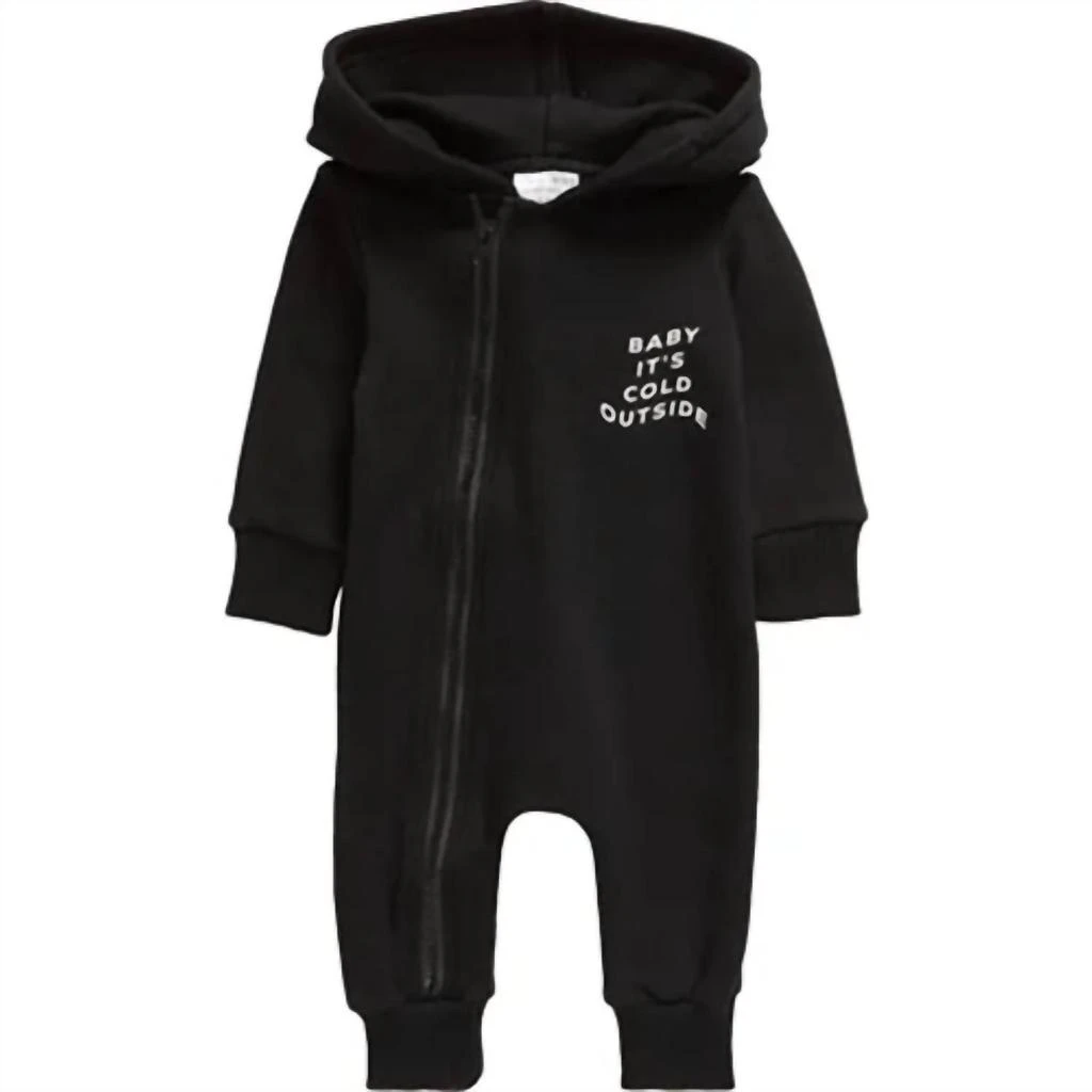 TINY TRIBE Tiny Tribe - Boy
s Long Sleeve Baby It’s Cold Hooded Romper