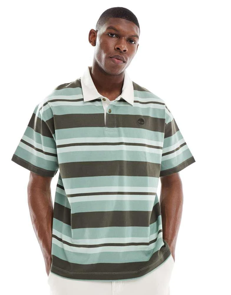 Timberland Timberland Striped rugby polo in green bay yd 1