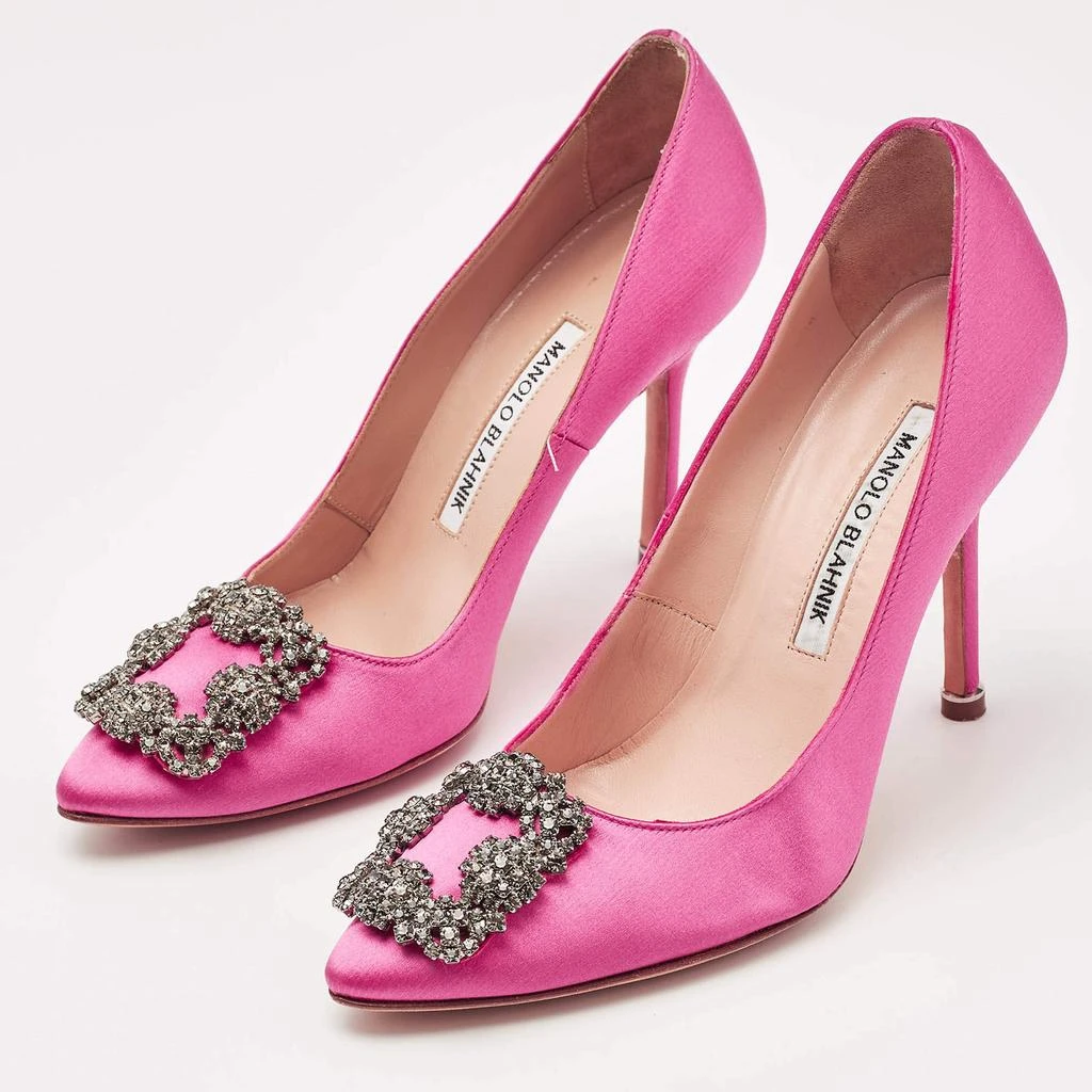 Manolo Blahnik Manolo Blahnik Pink Satin Hangisi Pumps Size 35.5 2