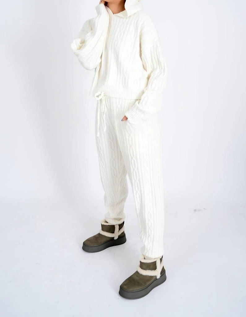 RD Style Kinsley Long Sleeve Hooded Pull-Over 
Jogging Pants Set In Winter White 3