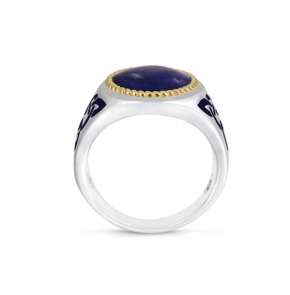 LuvMyJewelry Lapis Lazuli Sterling Silver Men Signet Ring With Enamel 4