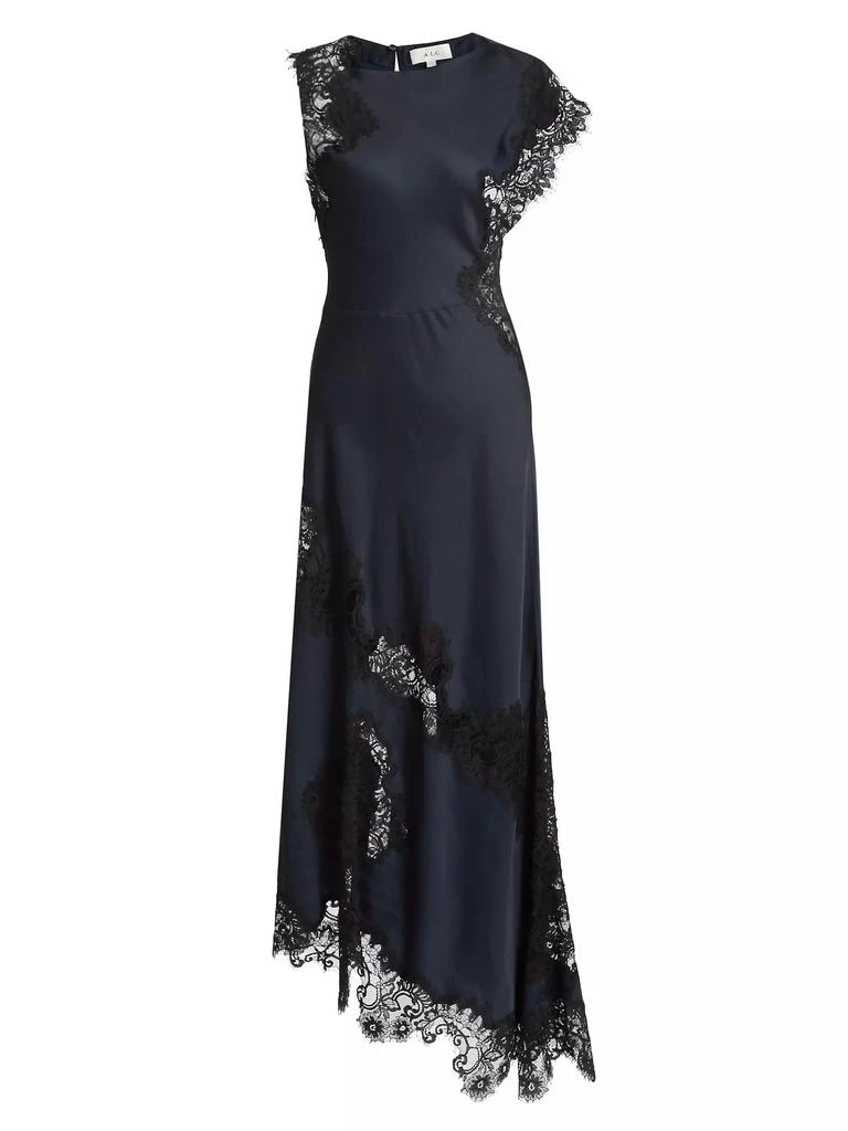 A.L.C. Alessia Lace-Trim Satin Maxi Dress 1