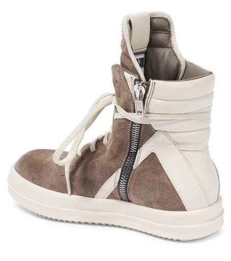 Rick Owens Kids Geobasket suede and leather high-top sneakers 2