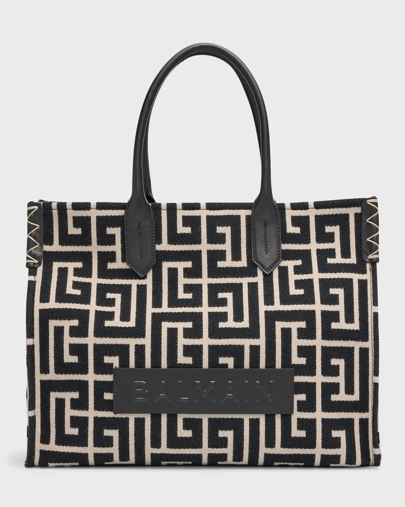 Balmain B Army Medium Shopper Tote Bag in Monogram Jacquard 1