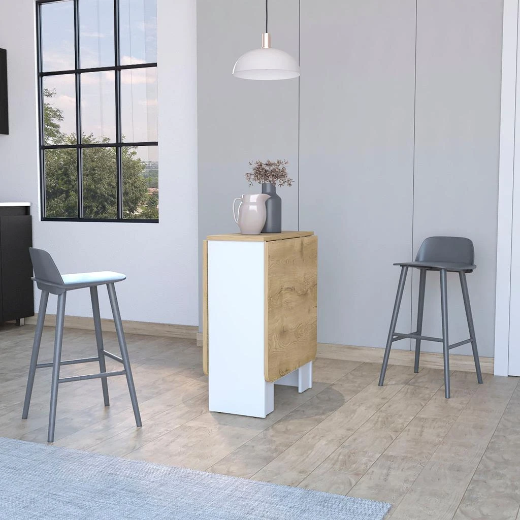 Hivvago 24" Brown And White Folding Sled Base Dining Table 5