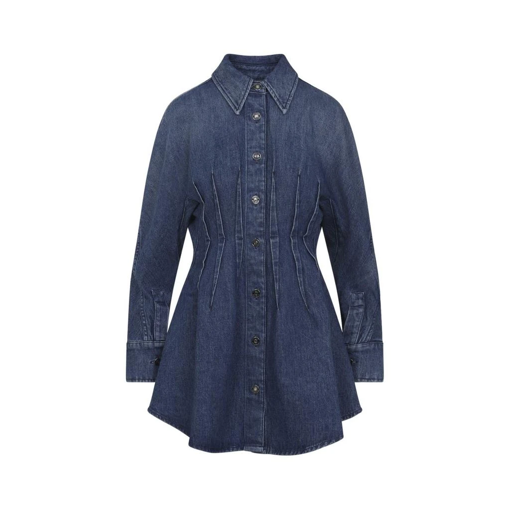 Givenchy Givenchy Collared Long-Sleeve Mini Denim Dress 1