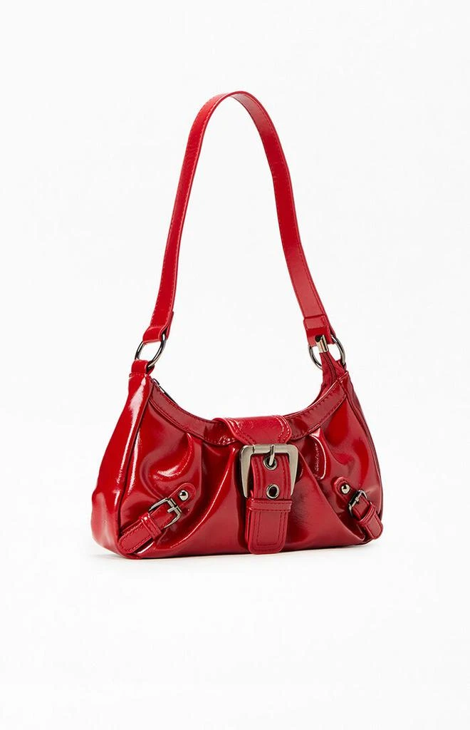 PacSun Red Faux Leather Front Buckle Shoulder Bag 2