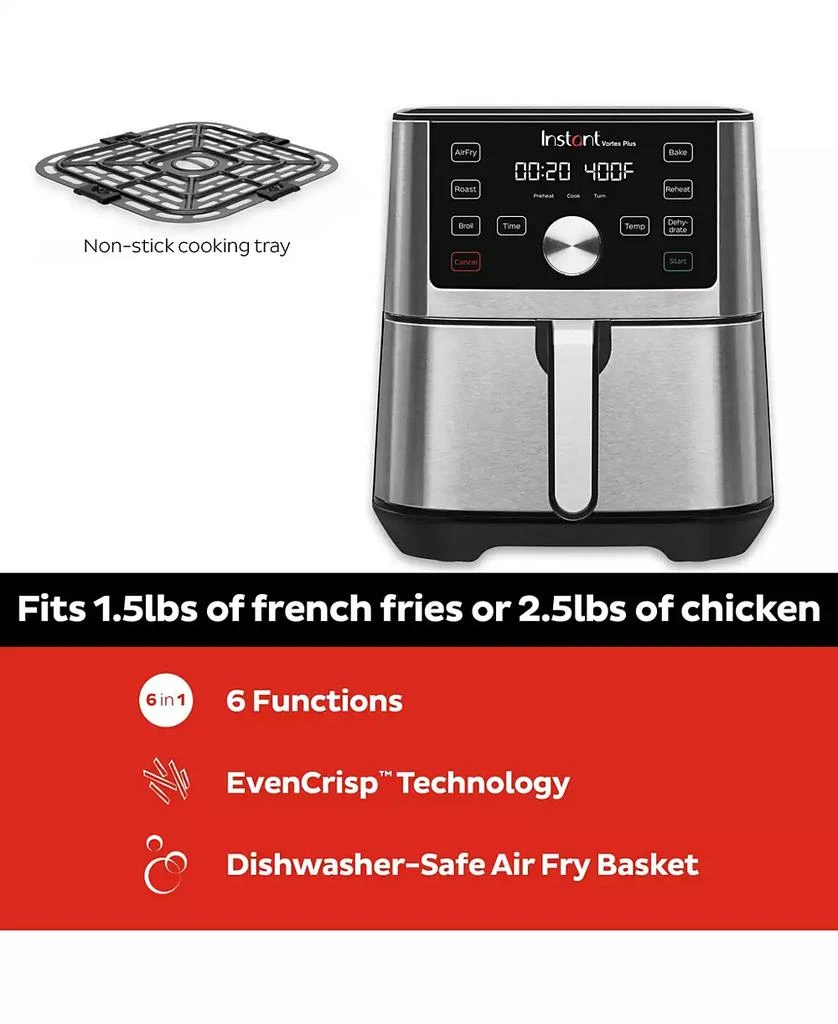 Instant Pot Vortex Plus 4 Qt. 6-in-1 Stainless Steel Air Fryer 2