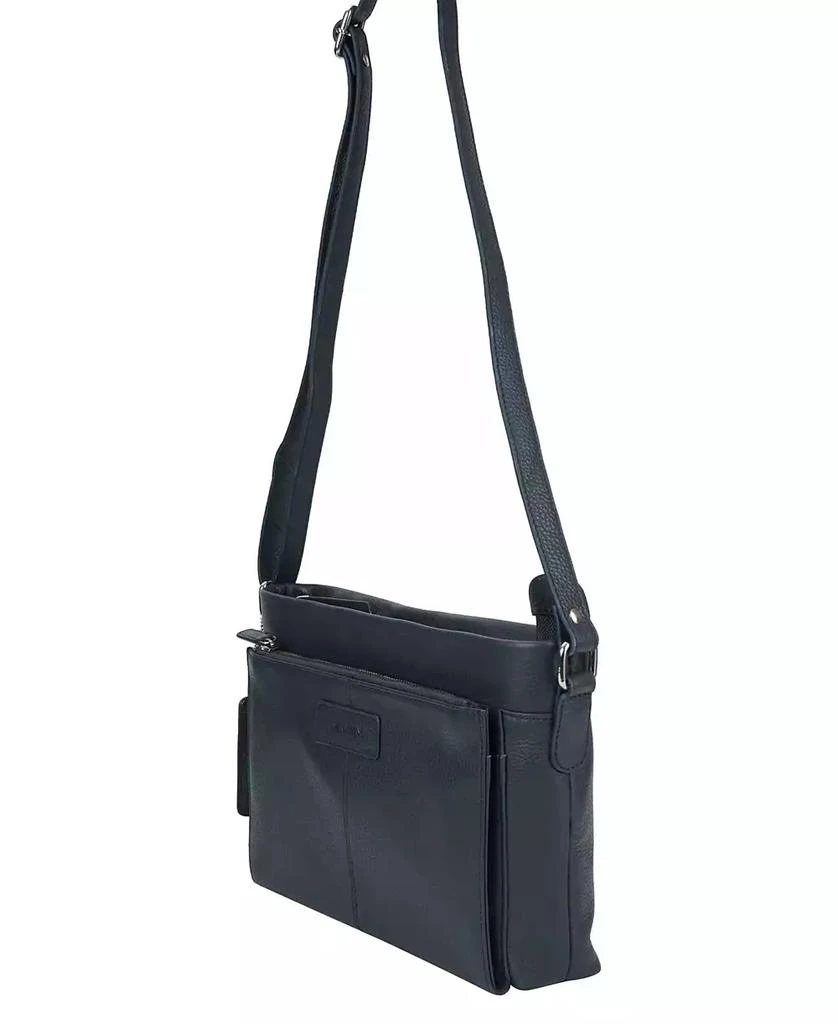Mancini Leather Goods Pebble Loretta Leather Crossbody Handbag with Organizer 5