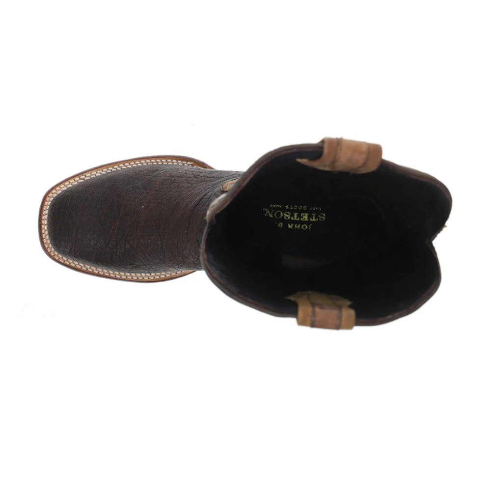 STETSON Thunder Embroidered Square Toe Pull On Cowboy Boots 4