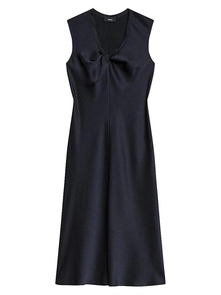 Theory Crushed Satin Twist Scoop Dress 1