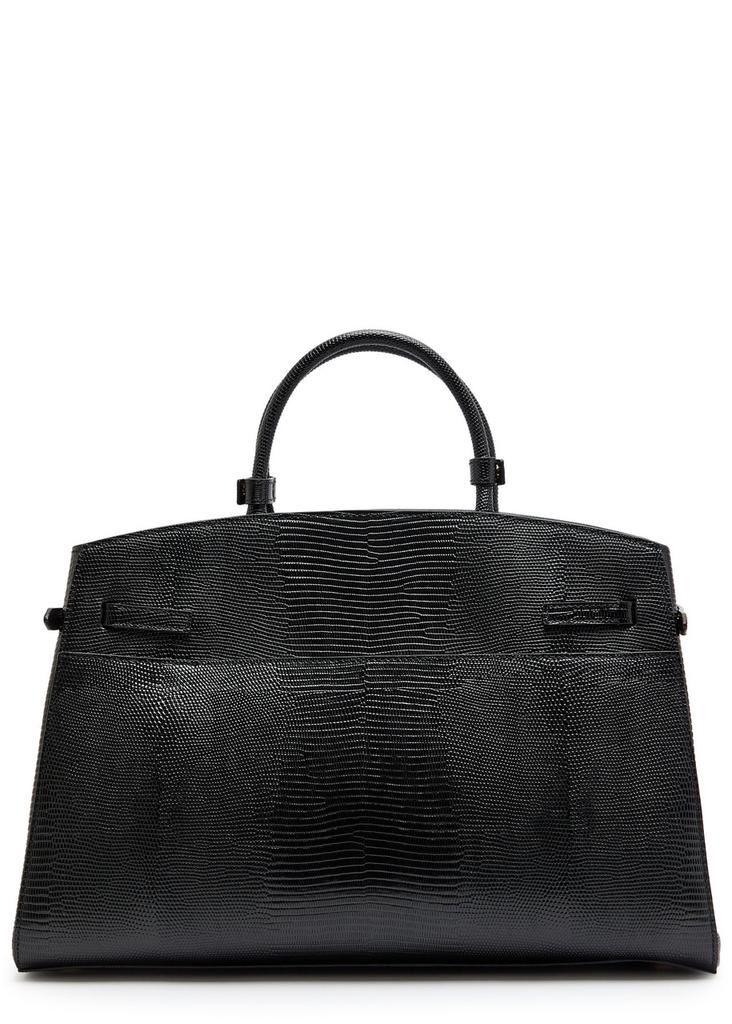 Demellier The Hudson lizard-effect leather top handle bag